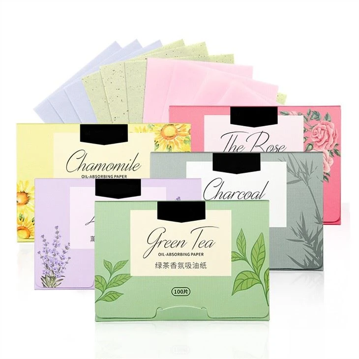 2021 Hot Sale Customization 80pcs Natural Oil Absorbing Sheet Face Cleaning Paper Facial Oil Blotting Paper